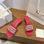 CD 26s Embroidered Sandals 45 Canvas Cowhide 685519