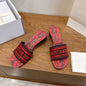 CD 26s Embroidered Sandals Canvas Cowhide 685577