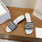 CD 26s Embroidered Sandals Canvas Cowhide 685577