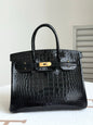 High-end Hermes 2026 Birkin Bag 30cm Glossy Crocodile Leather
