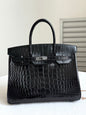 High-end Hermes 2026 Birkin Bag 30cm Glossy Crocodile Leather