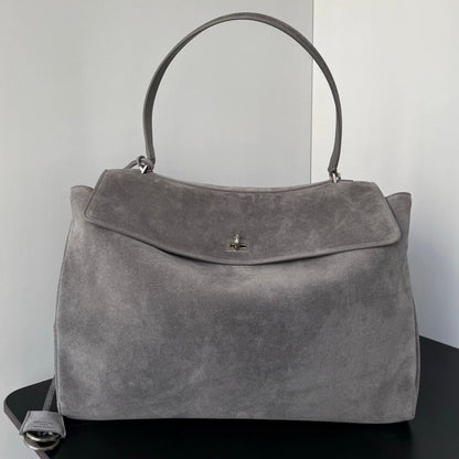 Balenciaga 2026 Rodeo Bag Silver Buckle Suede Leather
