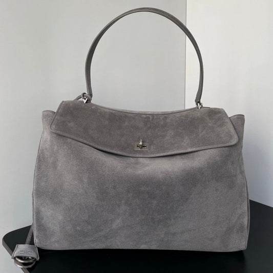 Balenciaga 2026 Rodeo Bag Silver Buckle Suede Leather