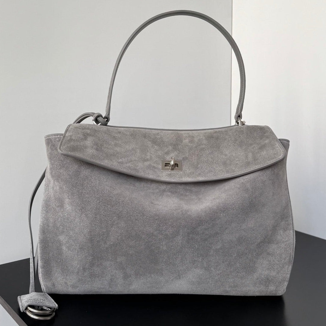 Balenciaga 2026 Rodeo Bag Silver Buckle Suede Leather