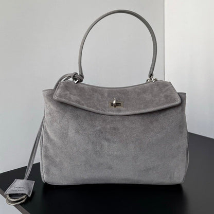 Balenciaga 2026 Rodeo Bag Silver Buckle Suede Leather
