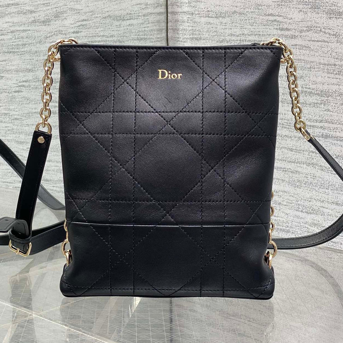 Dior 2026 Trianon Hobo Chain Bag 21cm Lambskin 289177