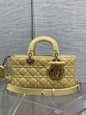 Dior 2026 Bow Lady D-Joy Yellow Cannage Lambskin With Light Gold 286555