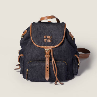 MiuMiu 2026 Aluminum Backpack Bag 30cm Canvas