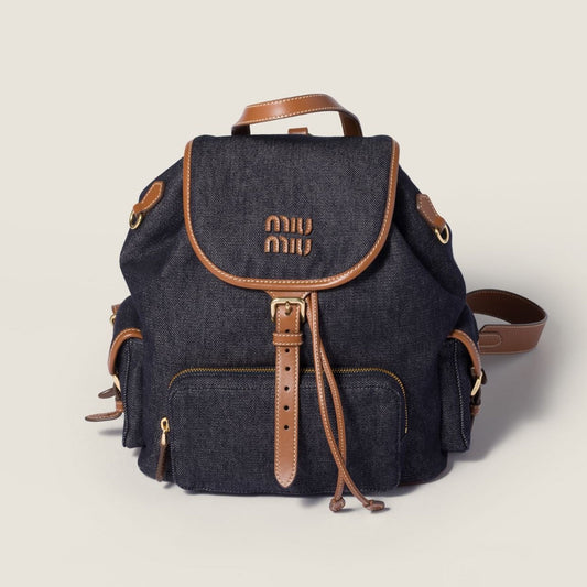 MiuMiu 2026 Aluminum Backpack Bag 30cm Canvas