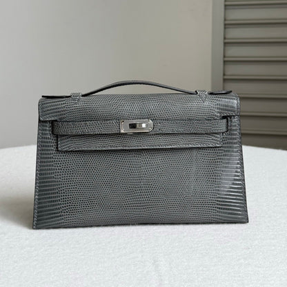 High-end Hermes 2026 Kelly Pochette 22cm Lizard Skin