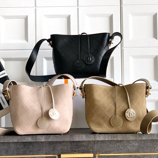 Chane 2026 Bucket Bag 20cm Suede Calfskin