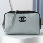 Chanel 2026 Large Zippered Pouch 29cm Canvas Leather