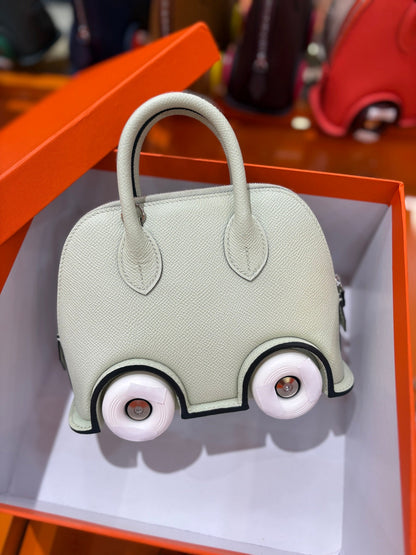 High-end Hermes 2026 Mini Bowling Wheel Bag Epsom Leather