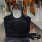 MiuMiu 2026 Tote Bag 22cm Ivory Canvas Leather