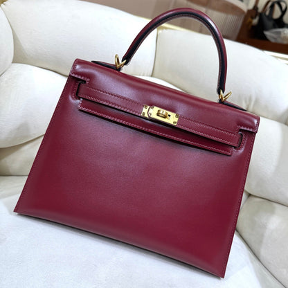 High-end Hermes 2026 Kelly Bag 25cm Box Calf Leather
