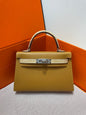 High-end Hermes 2026 Mini Kelly Bag 19cm Crocodile/Epsom Leather