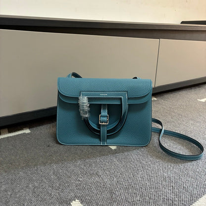 High-end Hermes 2026 Halzan 25 Bag Taurillon Clemence Leather 2