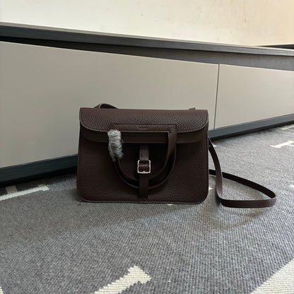 High-end Hermes 2026 Halzan 25 Bag Taurillon Clemence Leather 2