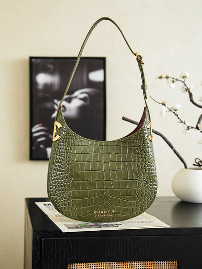 Chanel 2026 Shoulder Bag Crocodile Embossed Leather 167164