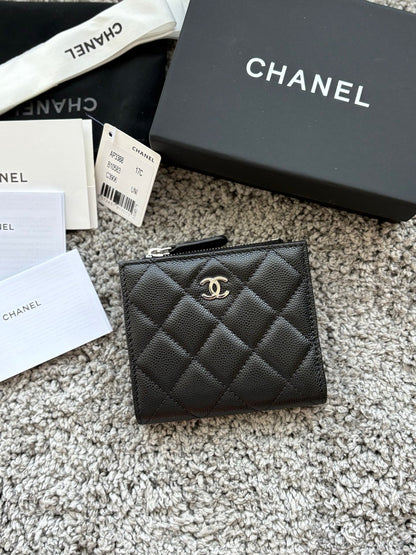 Chanel 2026 Double Zippered Short Wallet 11cm Leather 102531