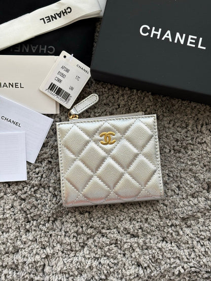 Chanel 2026 Double Zippered Short Wallet 11cm Leather 102531
