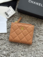 Chanel 2026 Double Zippered Short Wallet 11cm Leather 102531