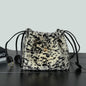 Chanel 2026 Pony Hair Printed Chic Lady Shoulder Bag Black White Wool