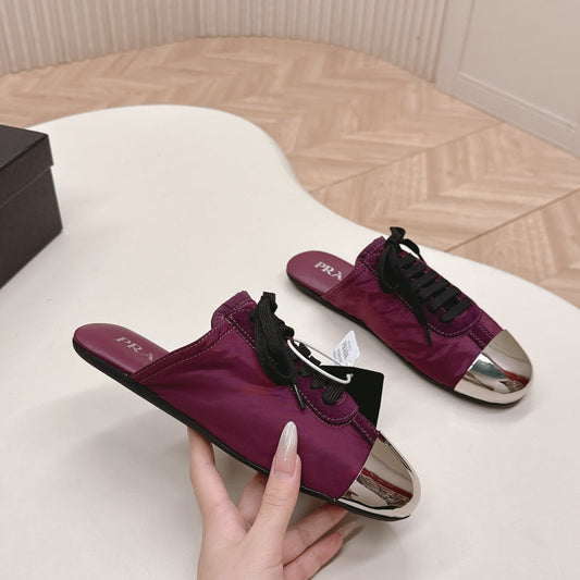 PRA 26S Mule Sneaker Wine Purple Sliver Canvas 600621