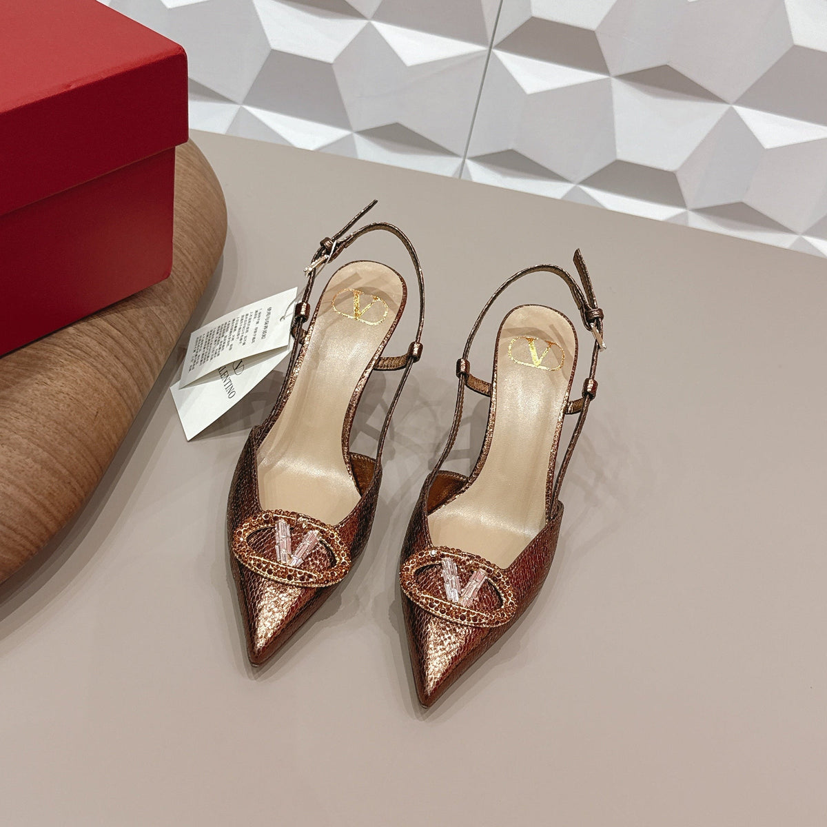 VT 26s Slingback 80 Brown Snake Skin 613586