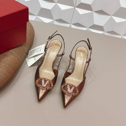 VT 26s Slingback 80 Brown Snake Skin 613586