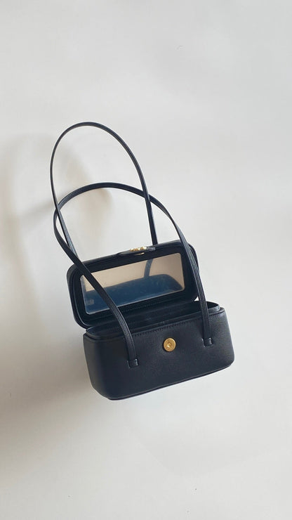 Chanel 2026 Preppy Coco Mini Vanity Shoulder Bag 17cm Black Caviar Leather
