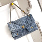 Chanel 2026 Classic Flap Bag 45cm Blue Denim Fabric Gold Hardware