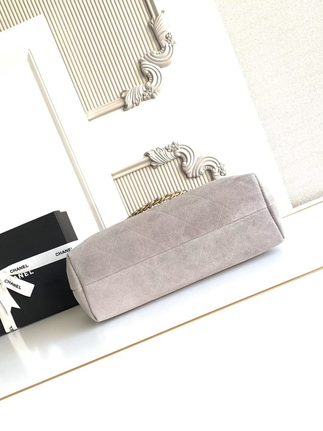 Chanel 2026 Hippie Hobo Bag 35cm Gray Suede 326216