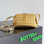 Bottega Veneta 2026 Concert Pouch Bag 18.5 Gold Metallic Intrecciato Leather