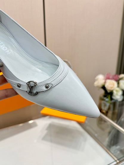 6AM HIGH HEELS 55 MM IN WHITE LAMBSKIN