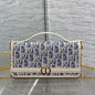 Dior 2026 Montaigne Cigale Bag 20.5cm Blue White Canvas Leather 272677