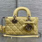 Dior 2026 Bow Lady D-Joy 19cm Yellow Cannage Lambskin With Silver Charm 286561