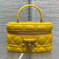 Dior 2026 Vanity Bag 17.5cm Yellow Cannage Lambskin 286426