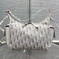 Dior 2026 D-Dream Oblique Jacquard 24cm White Grey Cotton Calfskin 289148