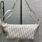 Dior 2026 D-Journey Bag 25.5cm White Grey Cotton Calfskin 289150