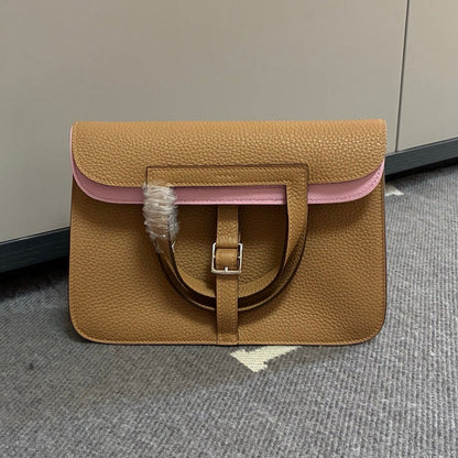 High-end Hermes 2026 Halzan 25 Bag Taurillon Clemence Leather 2