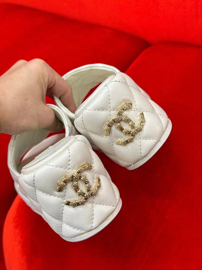 CC WEDGE HEELS WHITE LAMBSKIN