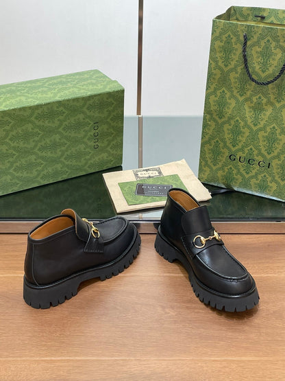 HORSEBIT ANKLE BOOTS 4.5CM IN BLACK CALFSKIN