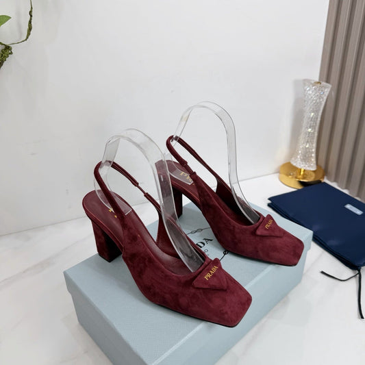 PRA 26SS Slingback 85 Burgundy Suede 592371