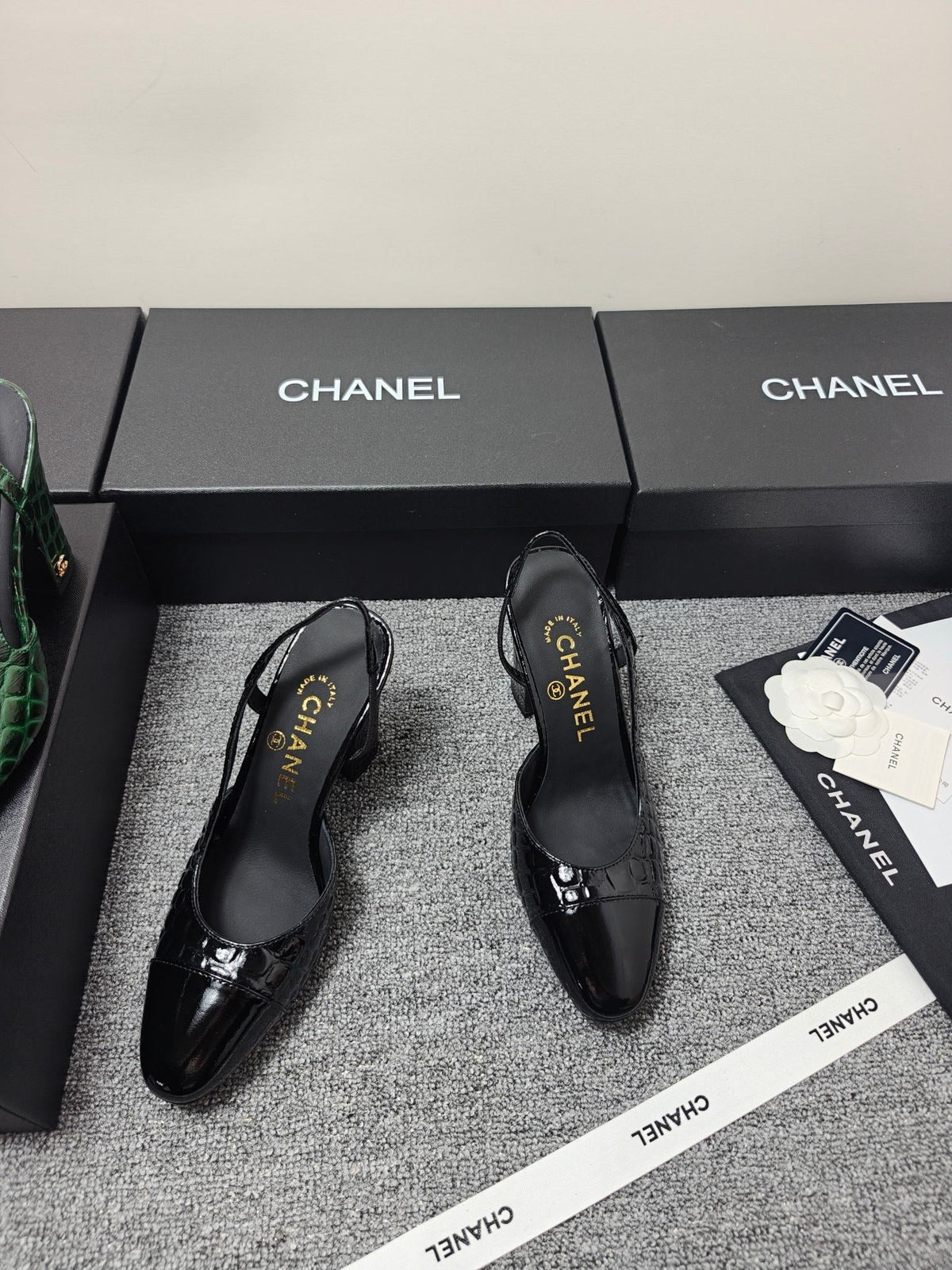 Chanel 2026 Crocodile Embossed Slingback Glossy Calfskin 855982