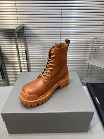 CHUNKY BOOTS IN TAN SMOOTH CALFSKIN
