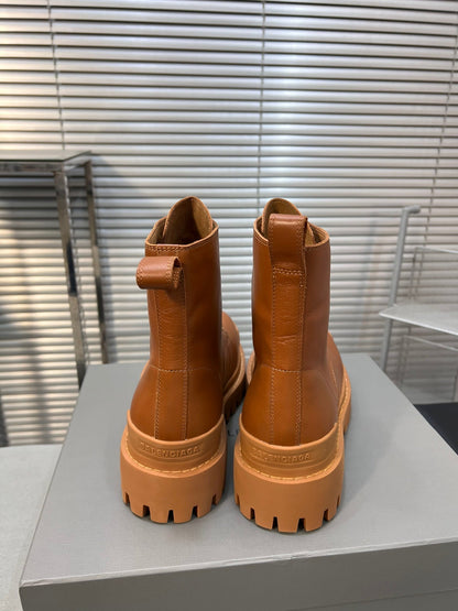 CHUNKY BOOTS IN TAN SMOOTH CALFSKIN