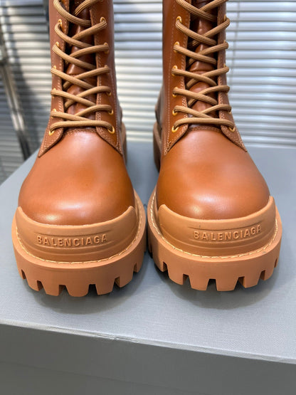 CHUNKY BOOTS IN TAN SMOOTH CALFSKIN