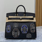 High-end Hermes 2026 Birkin 20cm Bouclerie Casaque Bag Black Goatskin Leather