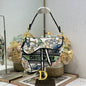 Dior 2026 Colorful Butterfly Saddle Bag 25.5cm Canvas 289474
